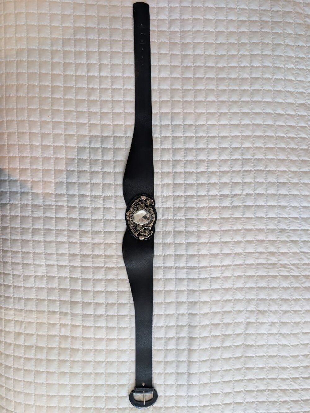 VTG Creations Alrez Art Nouveau Black Leather  Belt 100mm.
